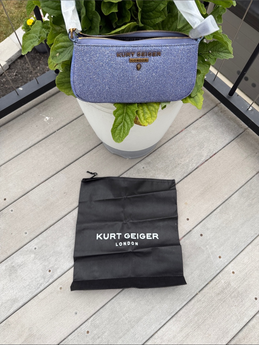 Kurt Geiger Pastel Shimmering Purple Shoulder Bag - Picture 3 of 4